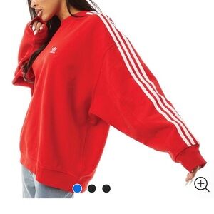 Adidas Women's Bold Red Crew Neck Sweater. Oversized
